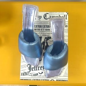 Jeffrey Campbell Zenon Light Blue Metallic Lucite Heels size 8.5